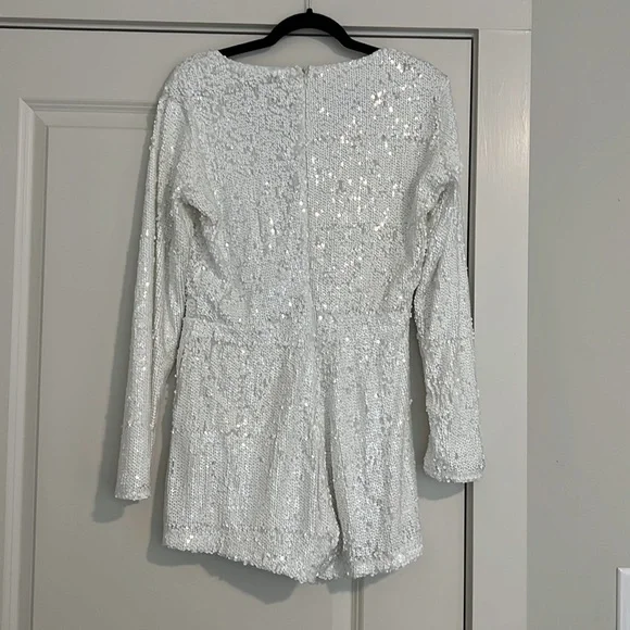 White Sequin Romper - Picture 6 of 6